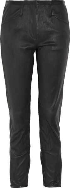 3.1 Phillip Lim Cropped Skinny Leather Pants in Black - Lyst