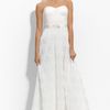 Adrianna Papell Pleat Bodice Rosette Ball Gown in White (ivory) - Lyst