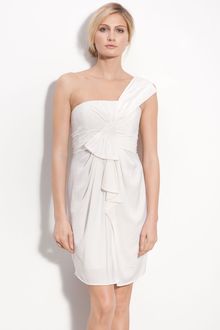 BCBGMAXAZRIA Drape Front One Shoulder Satin Dress - Lyst