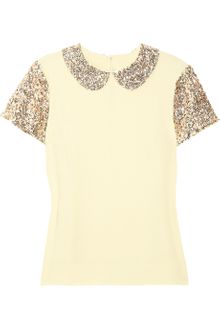 By Malene Birger Ilyas Sequined Crepe Top - Lyst