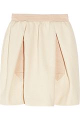 Carven Cotton-Canvas And Grosgrain Skirt