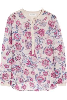 Etoile Isabel Marant Hector Floral-Print Cotton And Silk-Clend Top - Lyst
