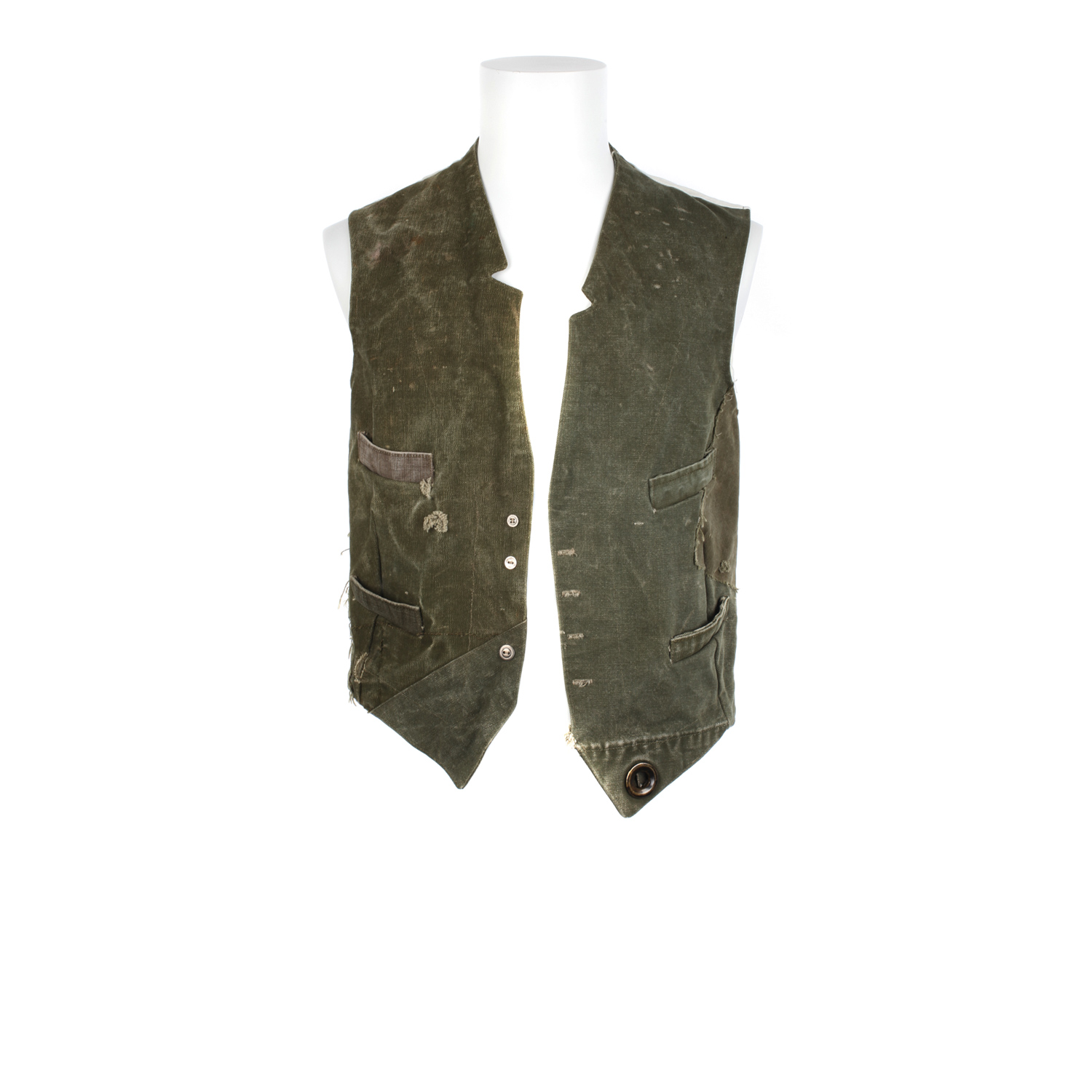 Greg Lauren Vintage Military Canvas Gilet in Green for Men (army) Lyst