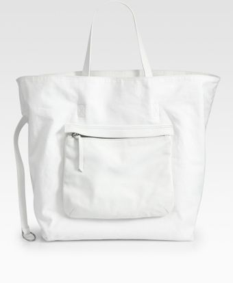  Large Reversible Canvas & Leather Tote Bag 