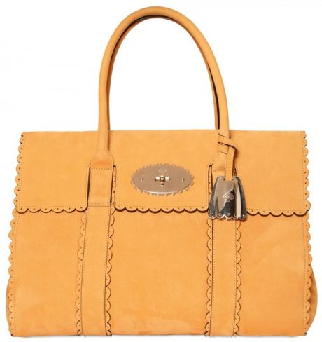 Mulberry Cookie Bayswater Smooth Leather Top Hand in Orange - Lyst