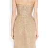 Oscar De La Renta Tulle and Gold Threaded Strapless Dress in Gold - Lyst