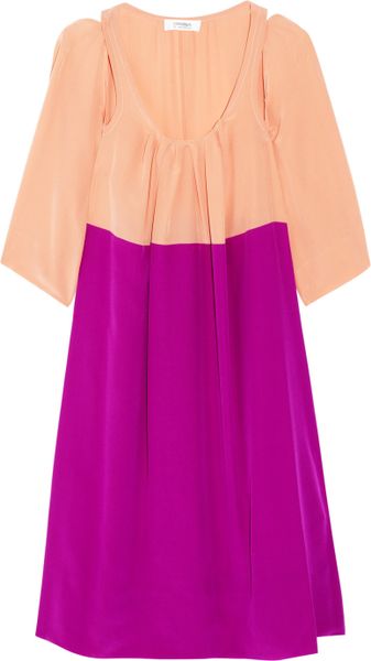 Sonia By Sonia Rykiel Colorblock Cutout Silk Dress in Multicolor (pink) - Lyst