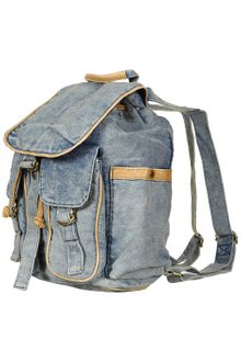 Topshop Blue Acid Wash Backpack - Lyst