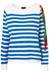 Topshop Knitted Parrot Stripe Jumper