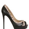 Valentino 140mm Leather Rockstud Open Toe Pumps in Black - Lyst