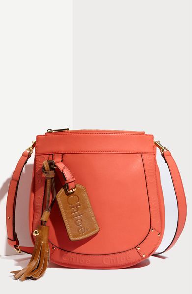 Chloé Eden  Small Leather Crossbody Bag in Orange (papaya) - Lyst