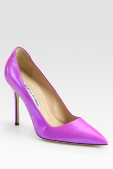 Manolo Blahnik Bb Patent Leather Point Toe Pumps - Lyst