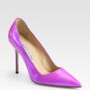 Manolo Blahnik Bb Patent Leather Point Toe Pumps in Purple (seafoamgreen) - Lyst