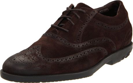 Rockport Mens Dressport Wingtip Oxford in Brown for Men (bitter chocolate suede) - Lyst