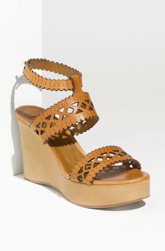 Chloé Cut Out Wedge Sandal - Lyst