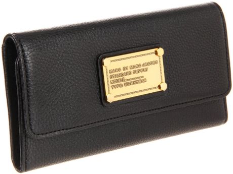 Marc By Marc Jacobs Classic Q Long Trifold Wallet in Black - Lyst