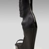 Rick Owens Ringed Anklewrap Wedge Sandal in Black - Lyst