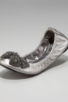 Tory Burch Eddie Jewel-toe Scrunchy Ballerina Flat - Lyst