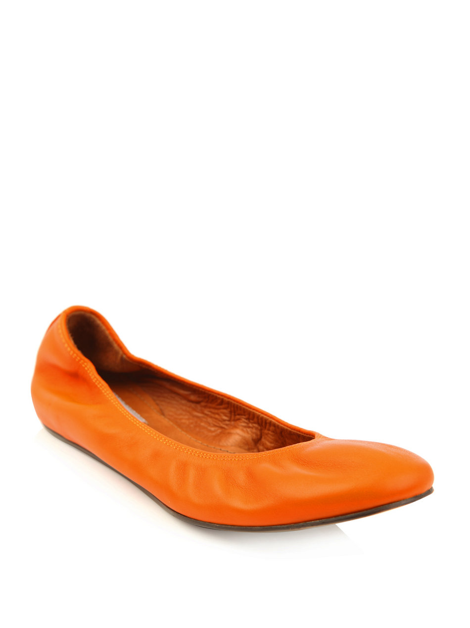 flat orange shoes