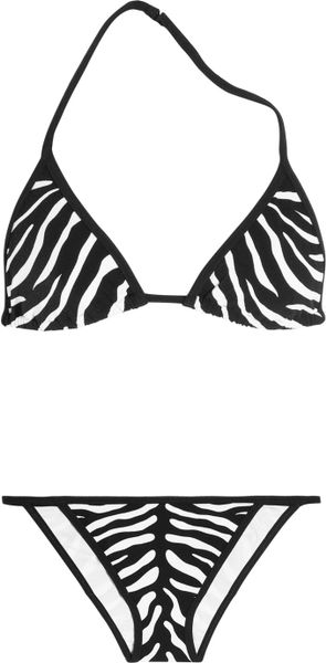 Michael Kors ZebraPrint Triangle Halterneck Bikini in Black (zebra) - Lyst