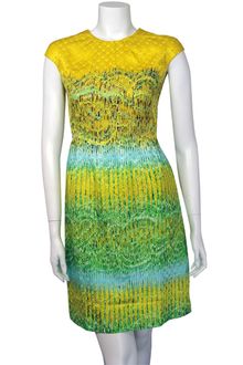 Peter Pilotto Ten Dress in Microlace Yellow - Lyst