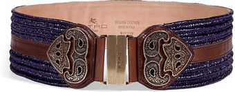  Brown and Blue Embellished Belt 