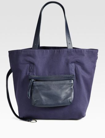 Small Reversible Canvas & Leather Tote Bag 