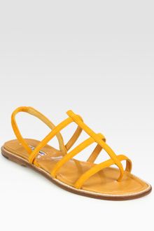 Manolo Blahnik Suede Slingback Gladiator Sandals - Lyst