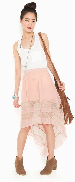 Nasty Gal Laced Tail Skirt - Blush - Lyst