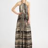 Rachel Zoe Elise Tiered Halter Gown in Brown - Lyst