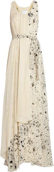 3.1 Phillip Lim Splatter Print Maxi Self Belt Gown - Lyst