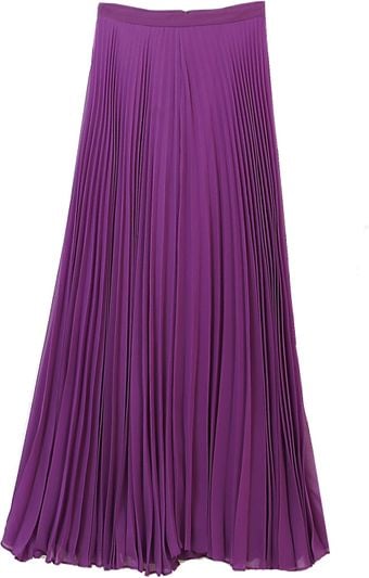 Alice + Olivia Shannon Pleated Maxi Skirt Purple - Lyst
