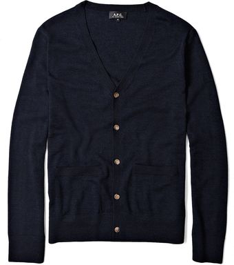  Navy Fine Merino Cardigan 