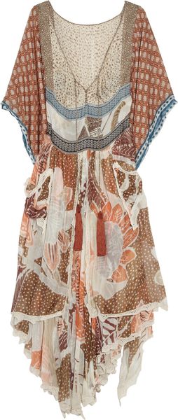 Bally Printed Silkchiffon Dress in Brown - Lyst