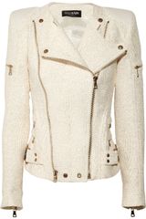 Balmain Coated Bouclé Biker Jacket