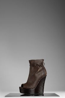 Burberry Woven Leather Platform Boots - Lyst