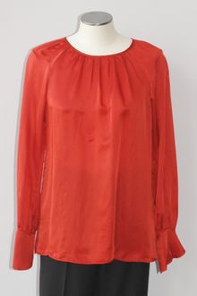 Derek Lam Long Sleeve Crew Neck Blouse - Lyst