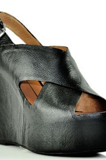 Dolce Vita Julie - Black Leather Covered Wedge Sandal - Lyst