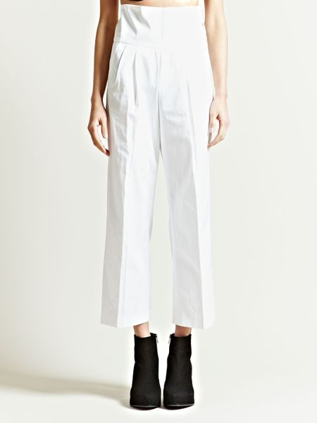 Dries Van Noten Womens Pollux Highwaisted Trousers in White - Lyst
