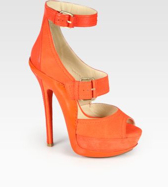  Letitia Suede and Leather Platform Sandals 