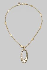 John Hardy 18k Gold Oval Drop Pendant Necklace