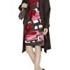 Lela Rose Woolblend Brushstrokeprint Dress in Purple (burgundy) - Lyst