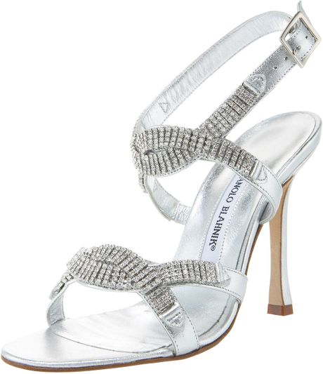 manolo blahnik shoes silver