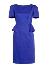 Moschino Cheap & Chic Blue Peplum Frill Cotton Pencil Dress