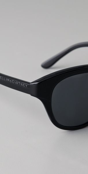 Stella Mccartney Rounded Sunglasses in Black - Lyst