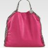Stella Mccartney Shaggy Deer Falabella Foldover Small Tote in Pink (fuxia) - Lyst