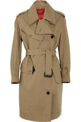 Burberry Leather-trimmed Gabardine Trench Coat