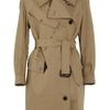 Burberry Leathertrimmed Gabardine Trench Coat in Brown (olive) - Lyst