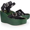 Chloé Colorblock Leather Wedge Sandals in Green (grass) - Lyst