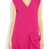 Miu Miu Droppedwaist Crepe Dress in Pink (fuchsia) - Lyst